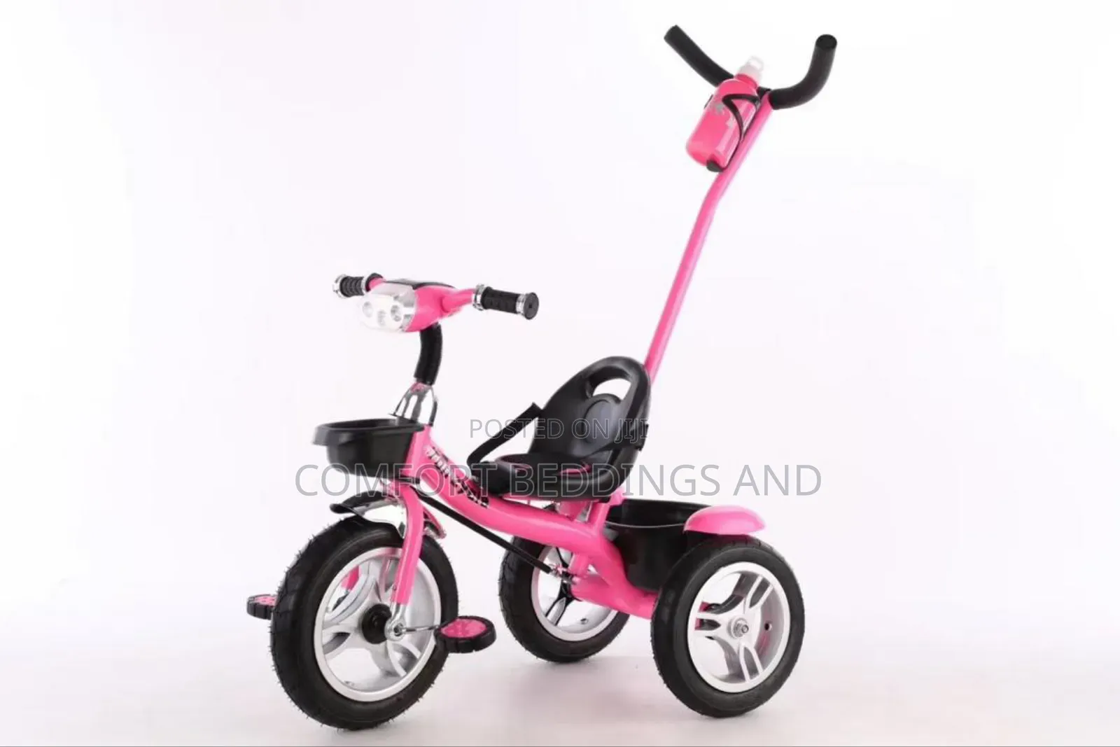 Kids Tricycle With Push Handle Pink