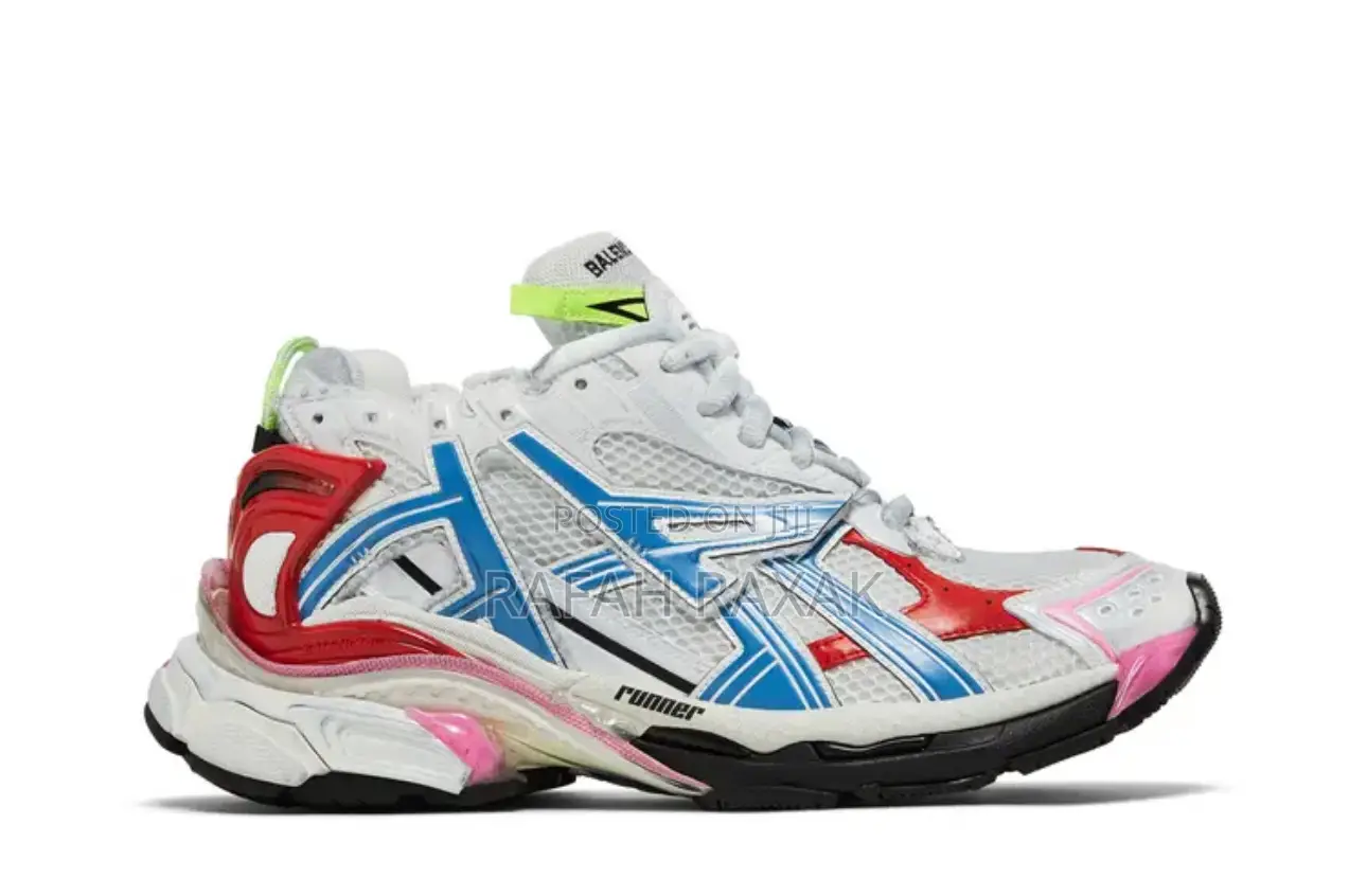Original White/Red/Blue Luxury Balenciaga Runner Sneakers