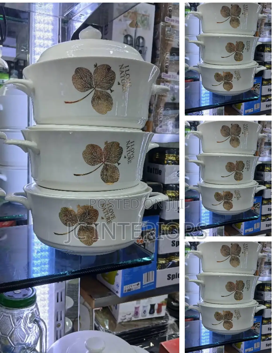 3 PCS Flowered Insulated Hot Pot Dishes Food Warmer