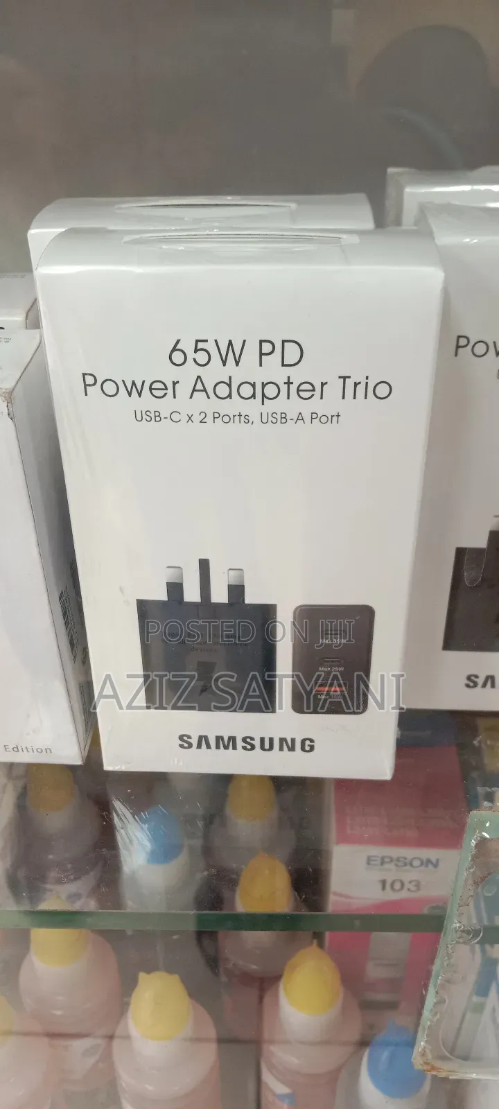 100% Original Samsung 65w CHGR With 3 Port Type C, Std, Usb