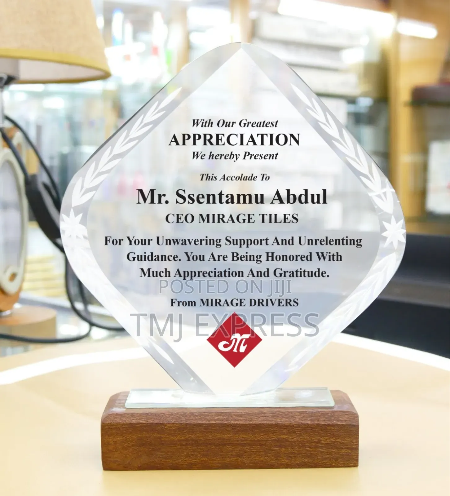 Glass Plaques or Awards