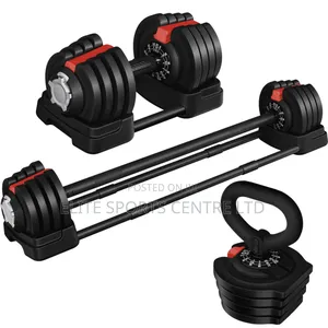 Photo - Adjustable 19kgs Dumbbells Barbell and Kettlebell in One