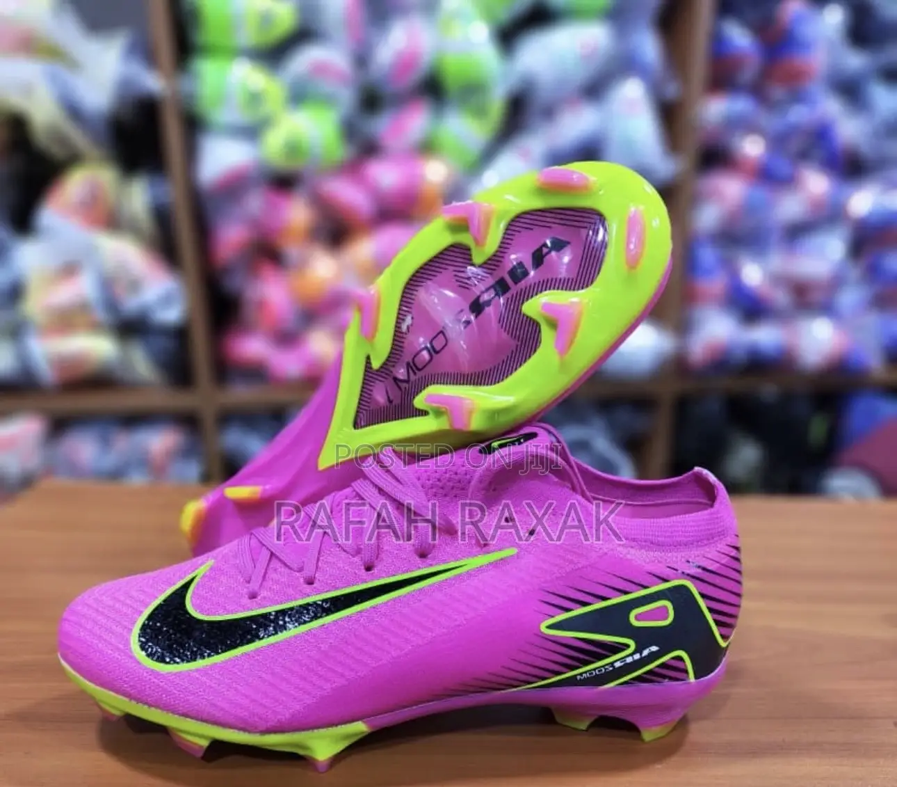 Pink/Green Nike Air Zoom Vapor 15 Elite FG Football Boots