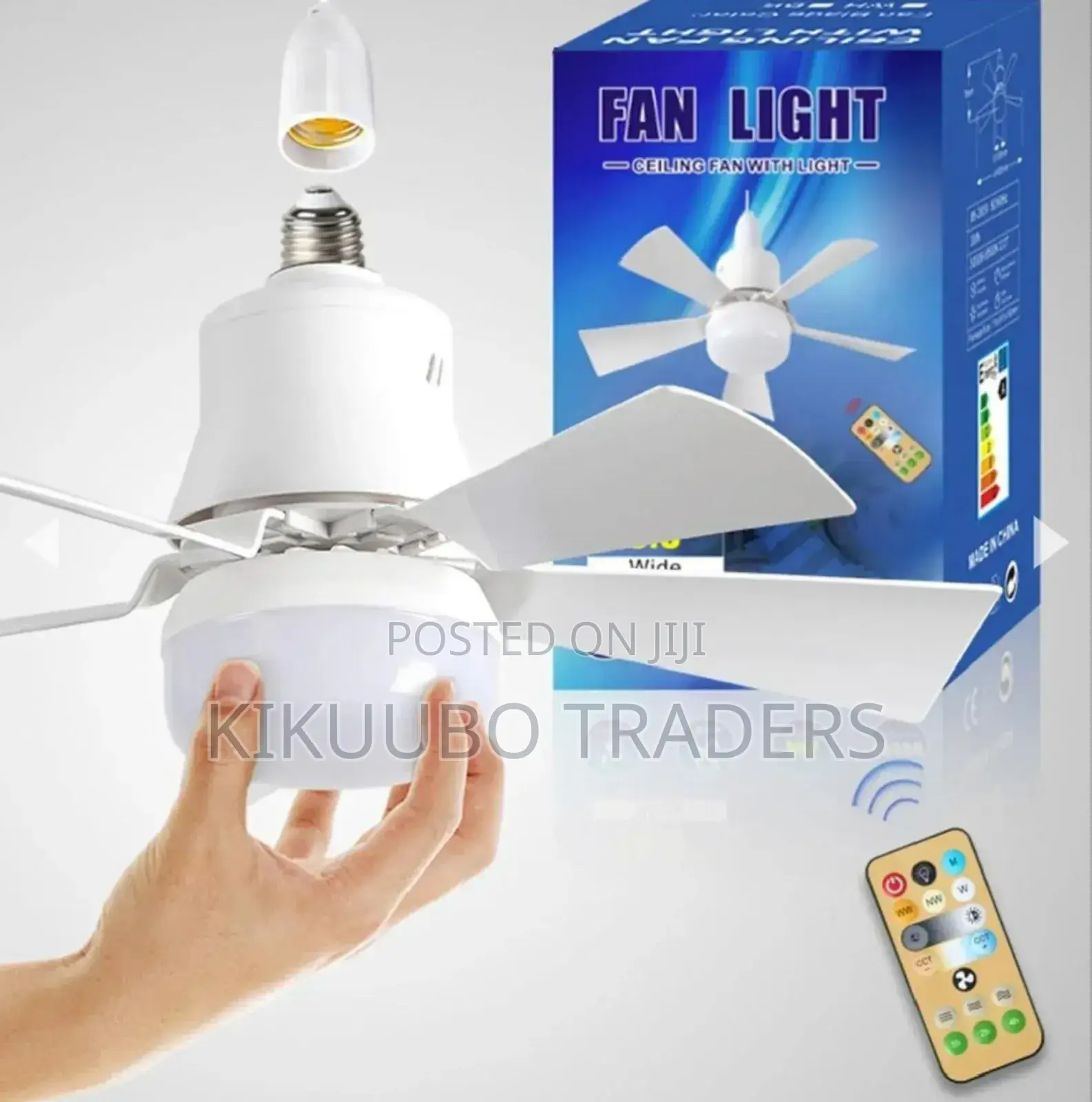 Socket Fan Light With Dimmable Led Light Bulb