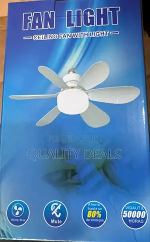 Socket Fan Light With Dimmable Led Light Bulb With Remote