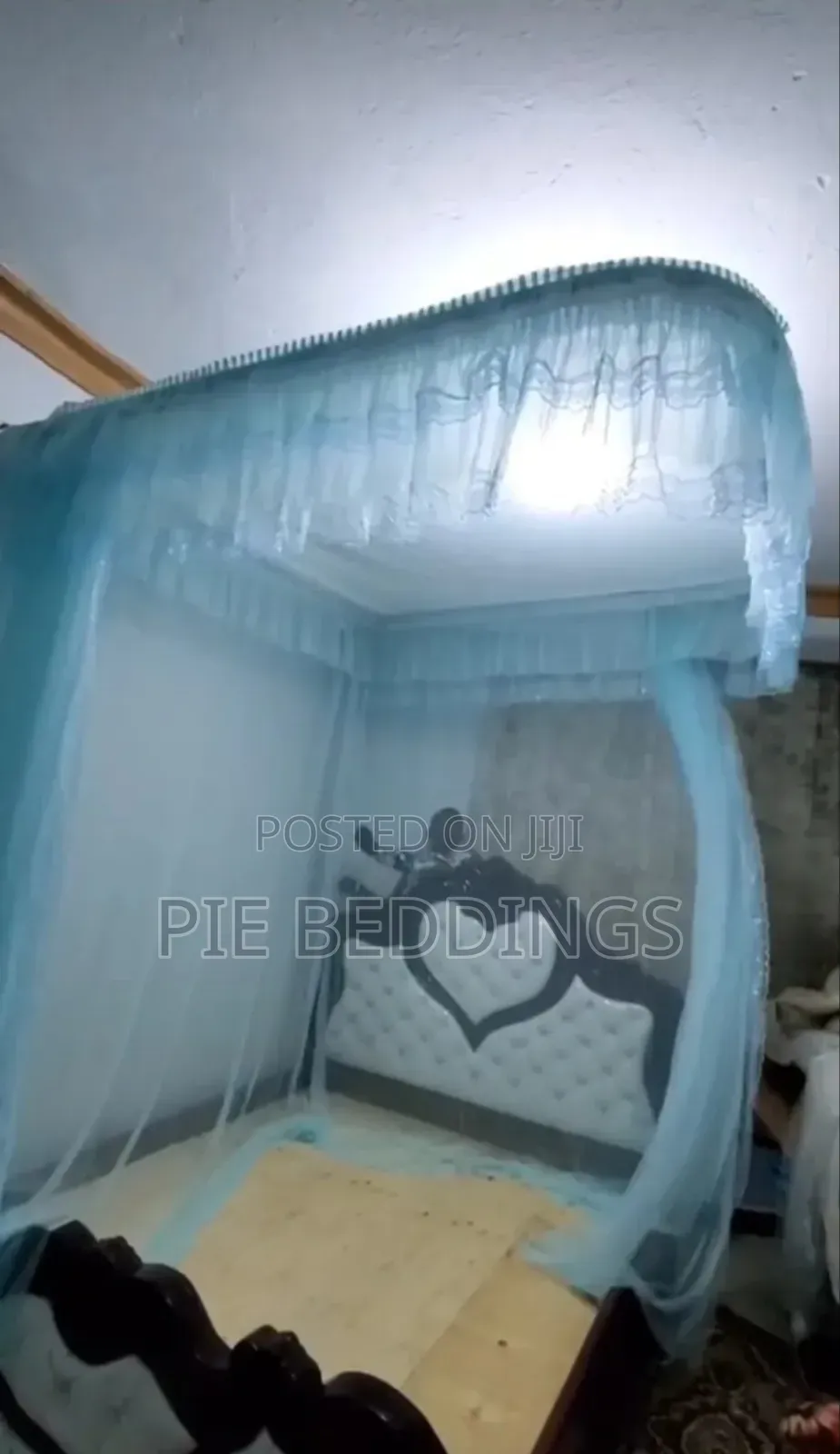 Blue Wall Mount Mosquito Net