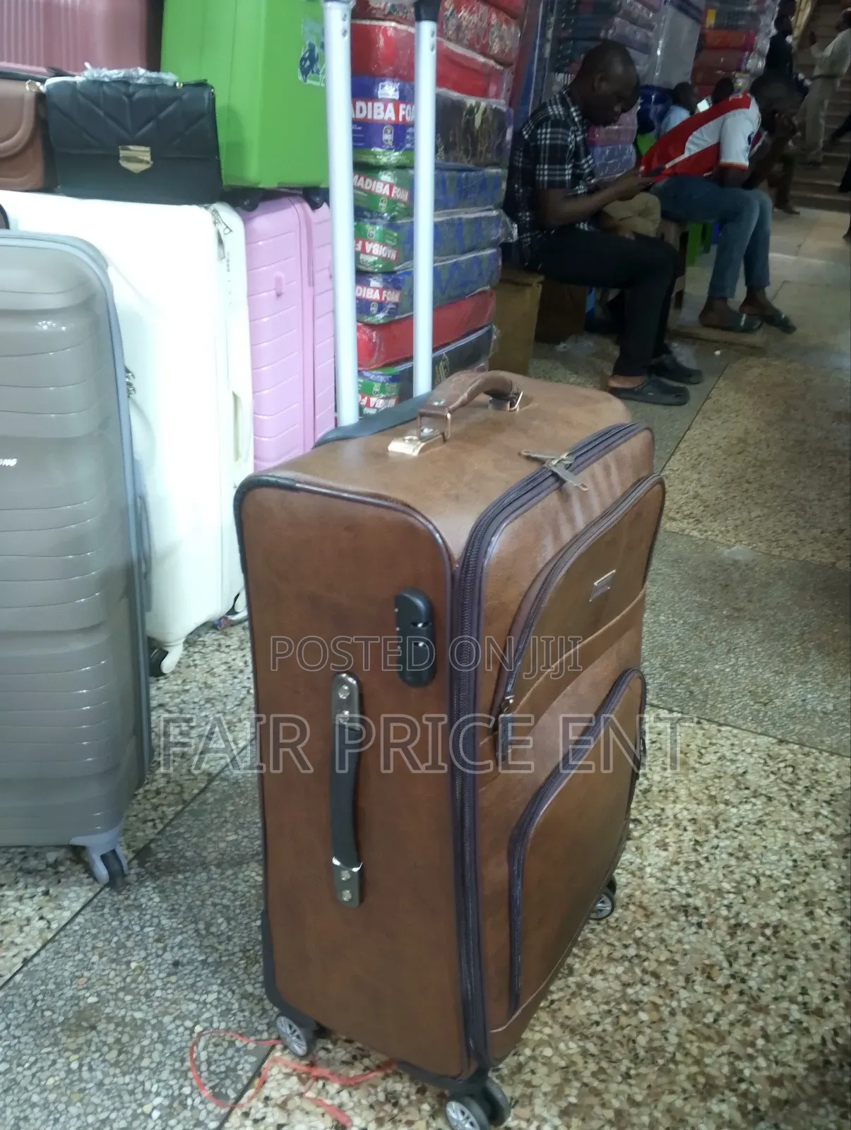 Original Leather Suitcases.( Brown)