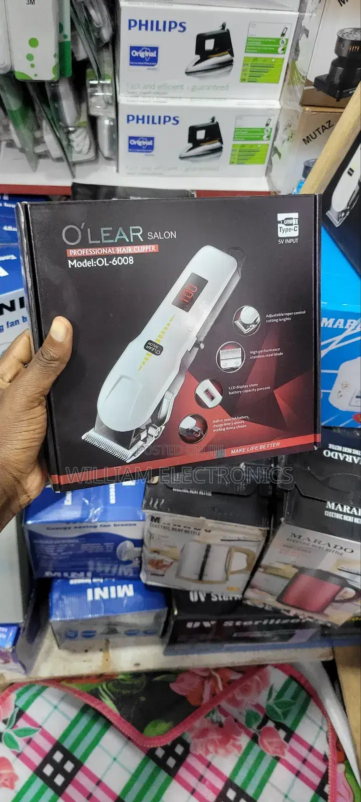 O'Lear Salon Professional Hair Clipper/White Hair Clipper