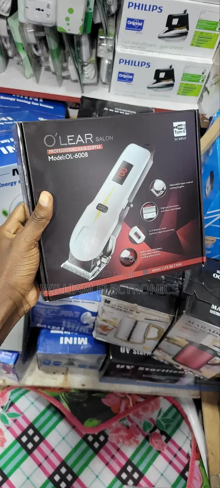 O'Lear Salon Professional Hair Clipper/White Hair Clipper