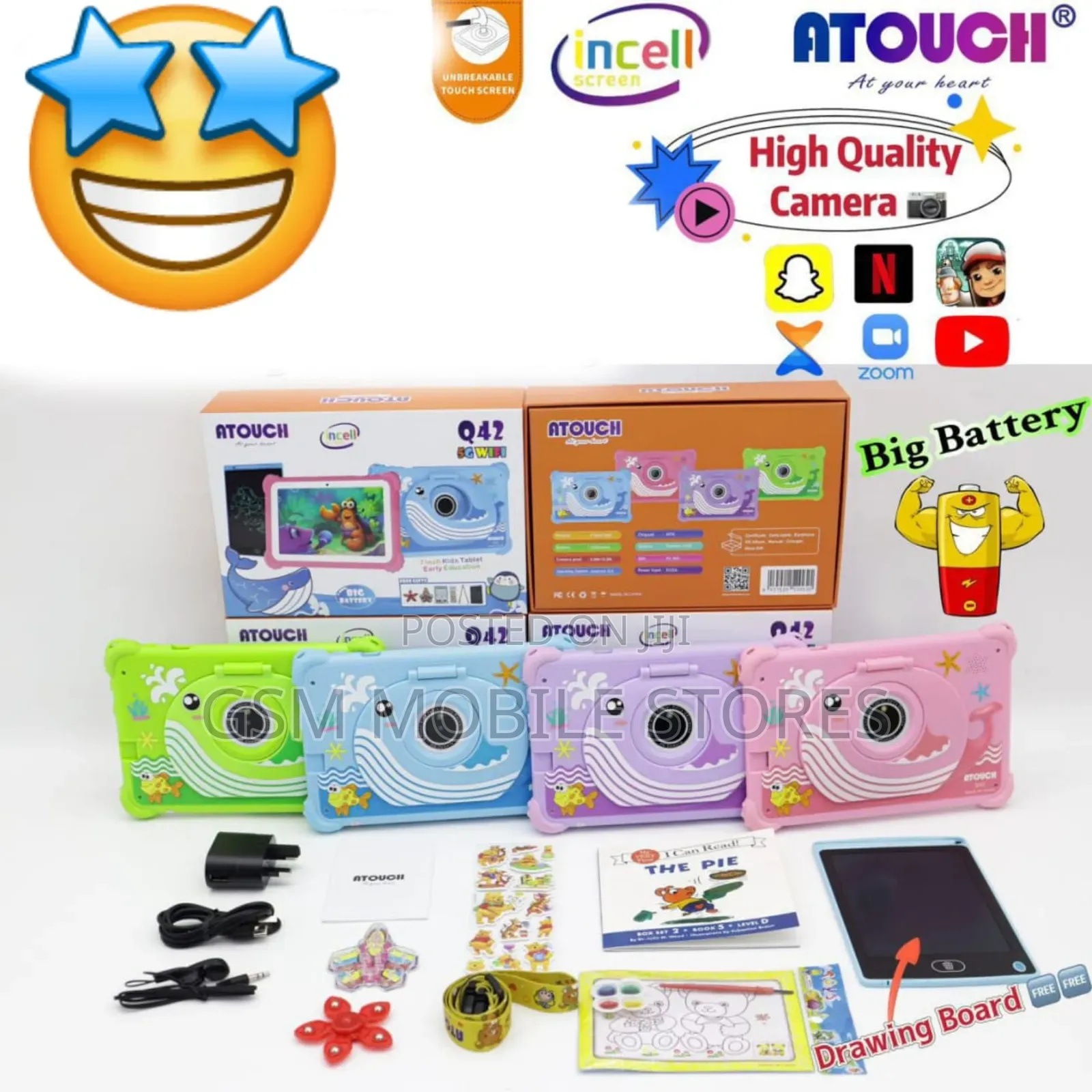 Atouch Q42 Kids Android Tablet PC - 8GB 256GB - 5000mah