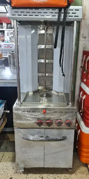 Gas Stainless Steel 4 Burner Sharwarma Machine With Stand