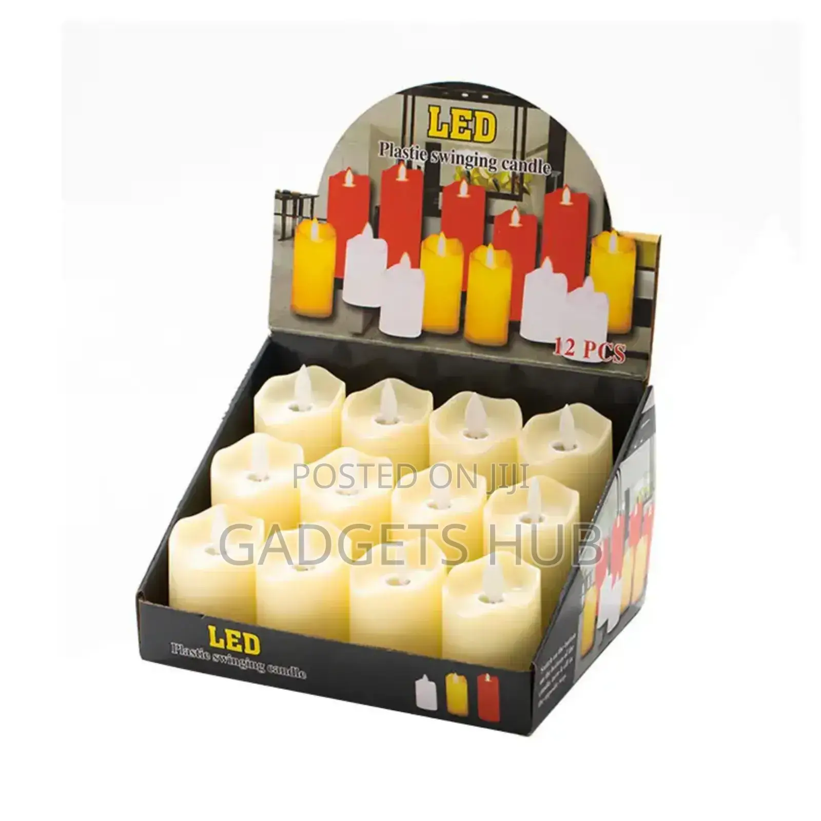 12pcs LED Flameless Christmas Candles Wave-Shape Lights
