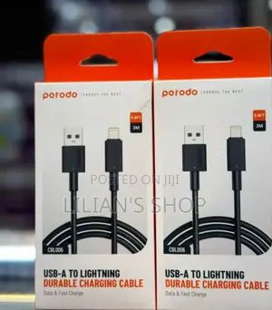 Porodo Usb a to Lighting Durable Charging Cable 3M
