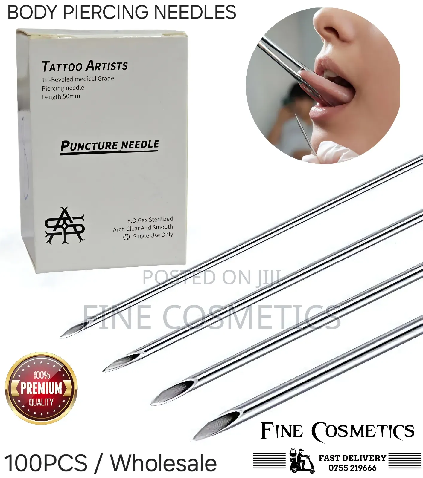 100PCS Wholesale New Body Piercing Needles (100 Needles)