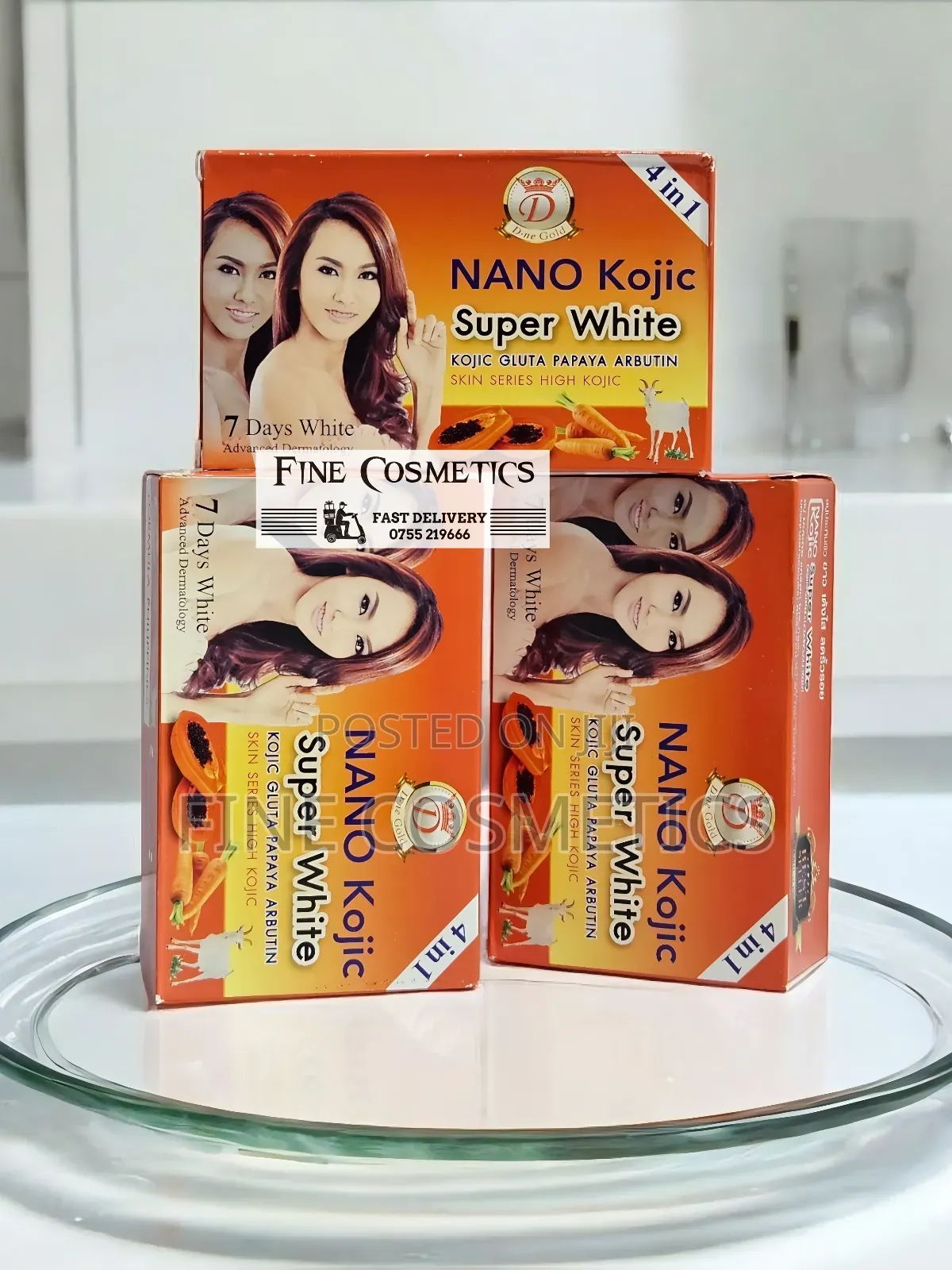 New Nano Soap, 7days Kojic Whitening Gluta Papaya Goat Milk