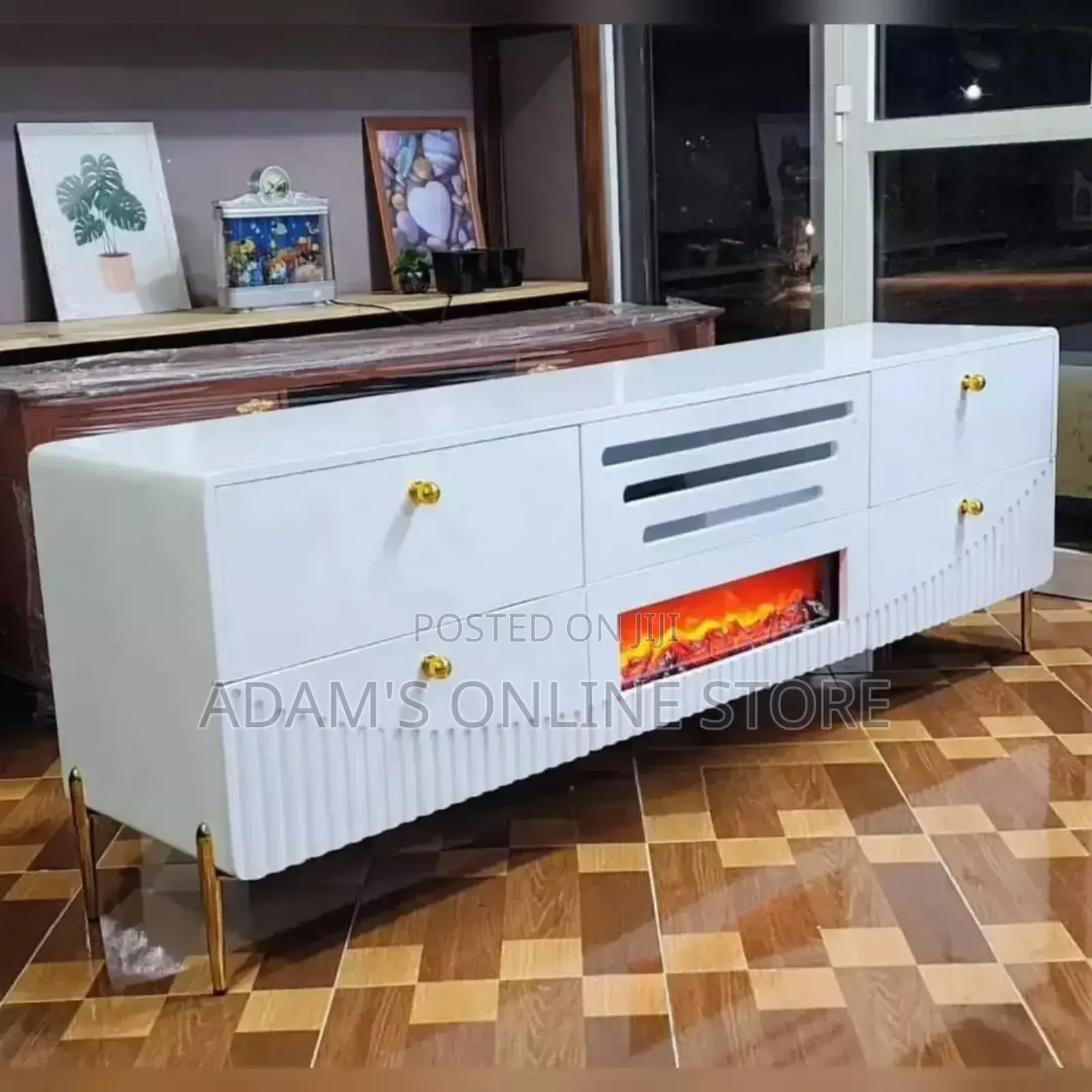 Wooden Classic White Tv Stand Unit