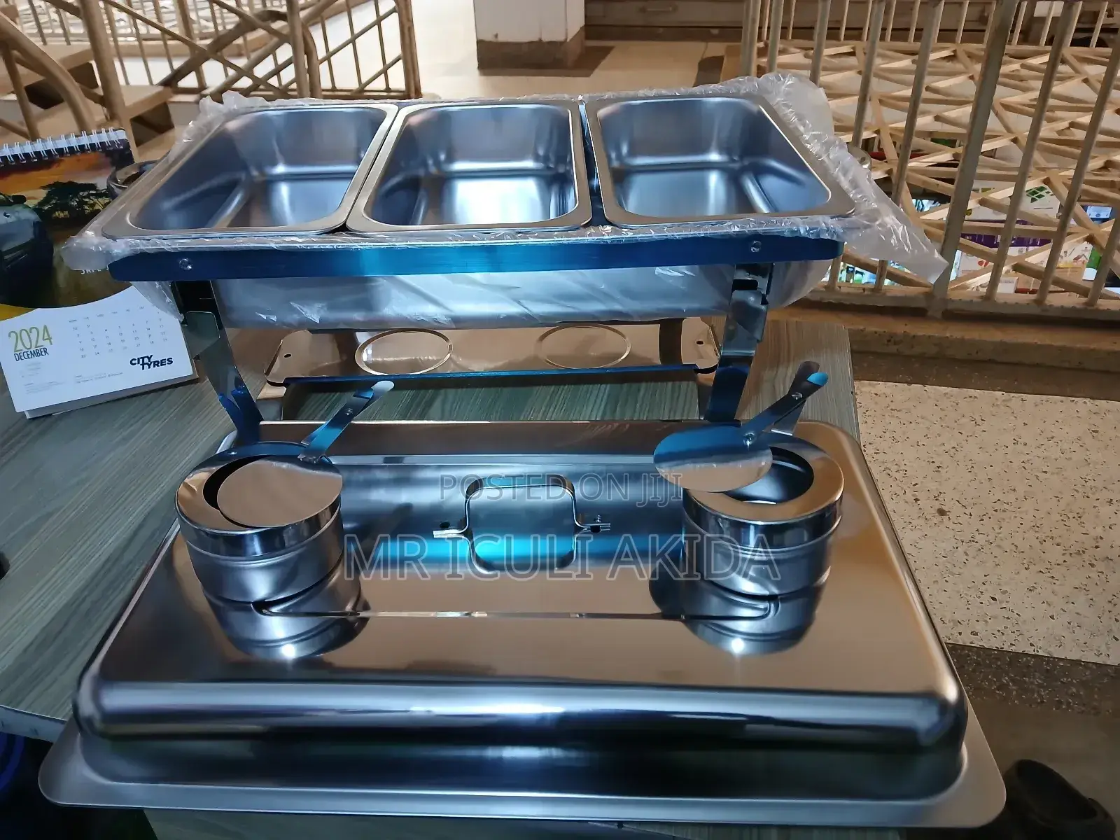 Triple Chambers Stainless Steel Chafing Dish Food Warmers