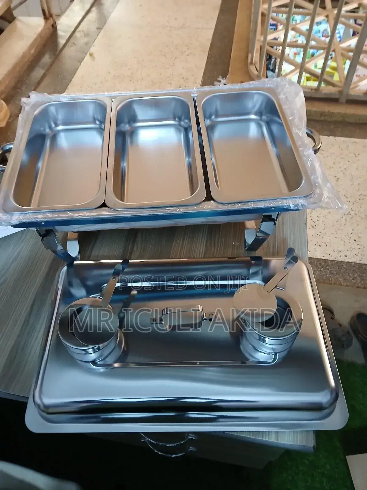 Triple Pan Wall Stainless Steel Chafing Dish Food Warmers