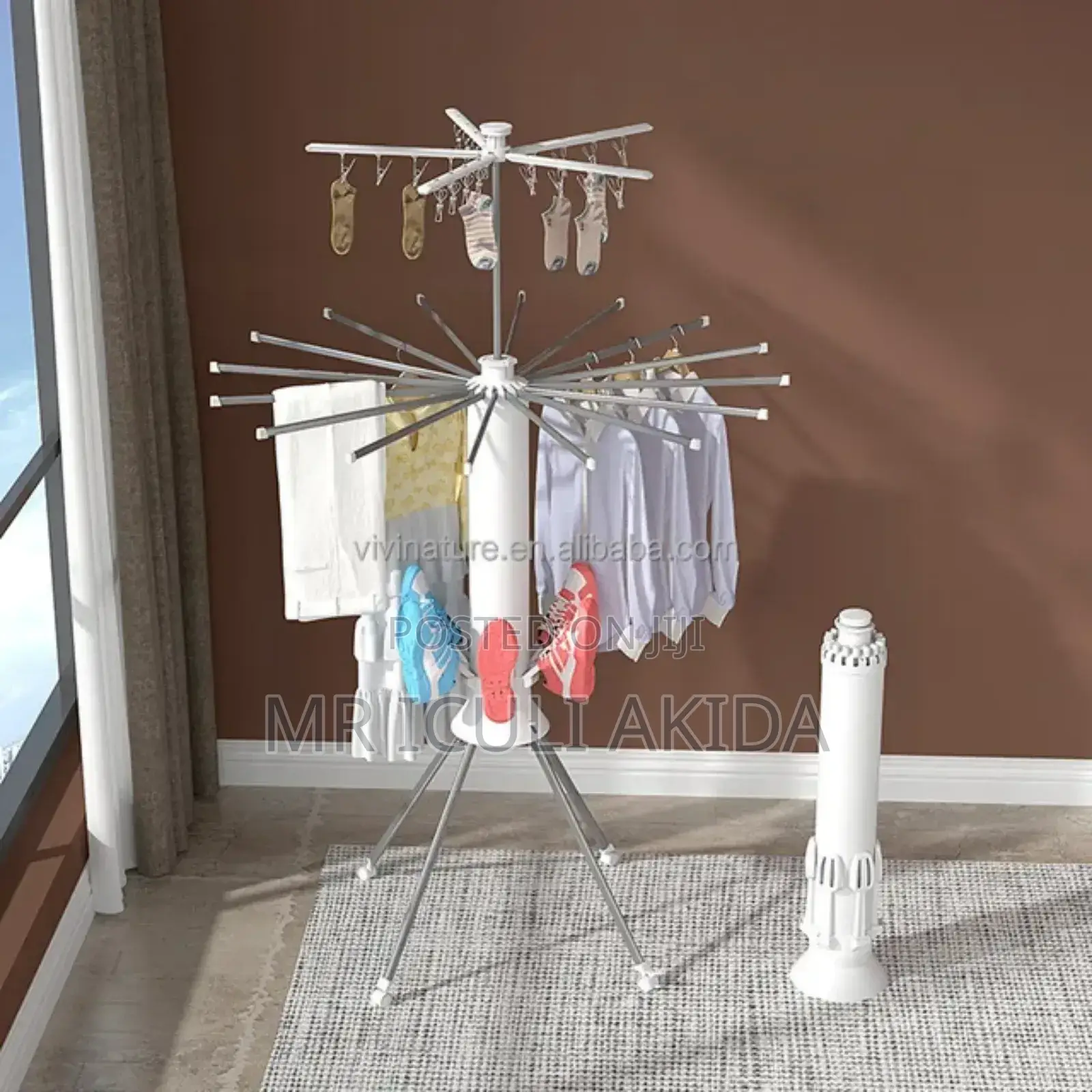 Foldable 3600rotate Alumnium Collapsible Tripod Clothes Rack