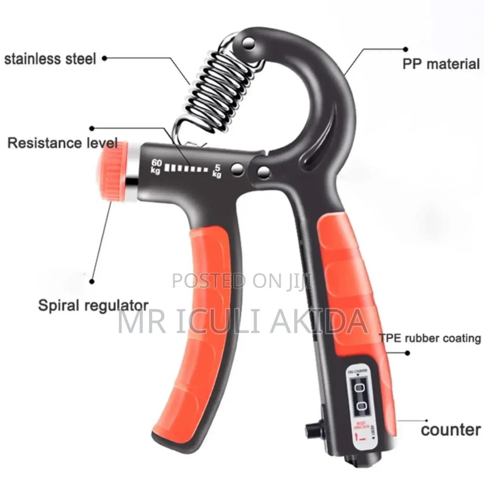 5-60kg Adjustable Workout Counter Hand Gripper Strengthener
