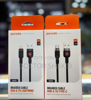 New New Porodo Braided Power Cable