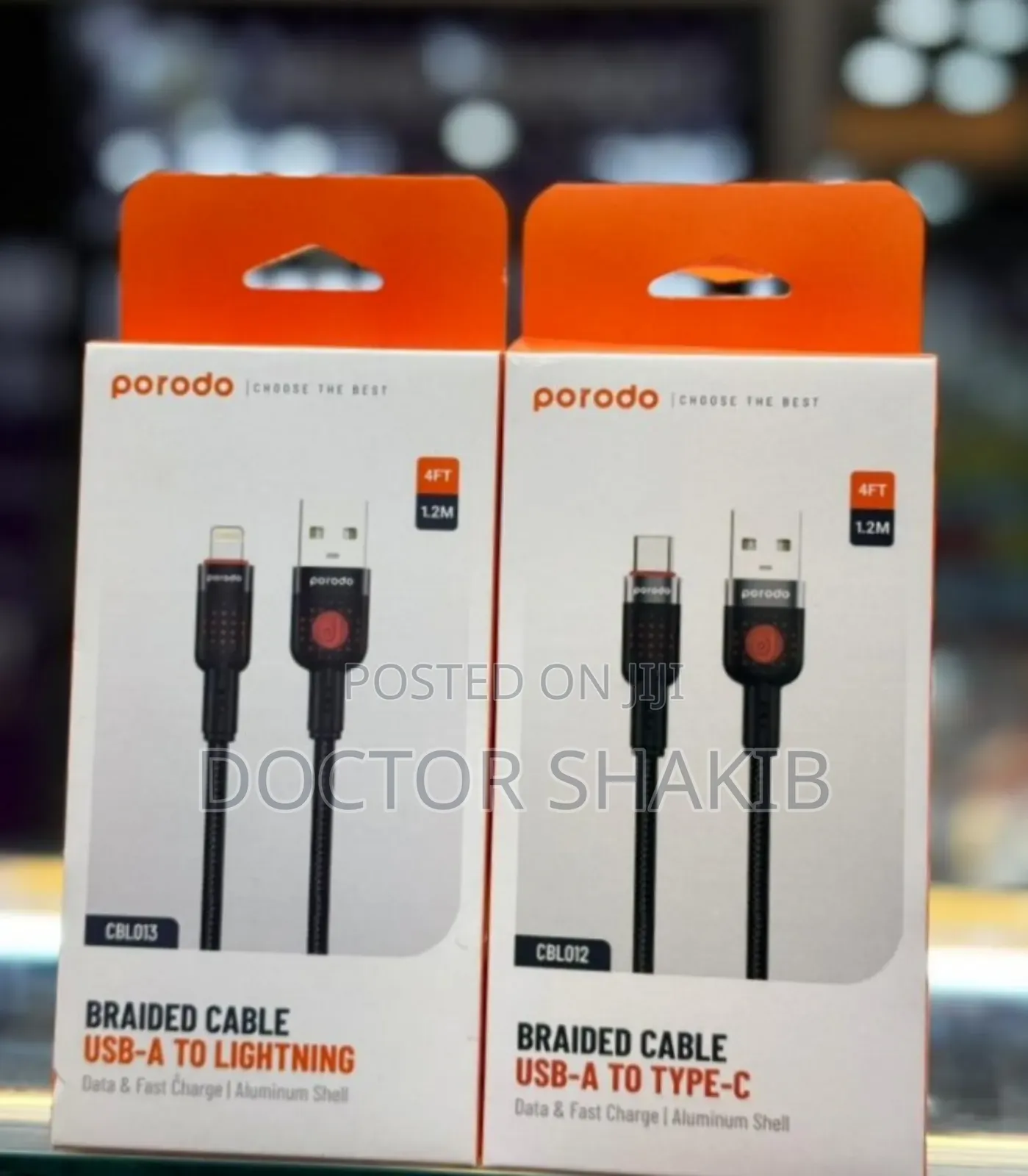 New New Porodo Braided Power Cable