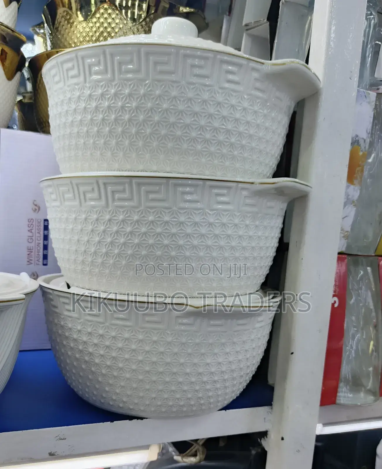 3pcs Round Ceramic Casserole Pot Set