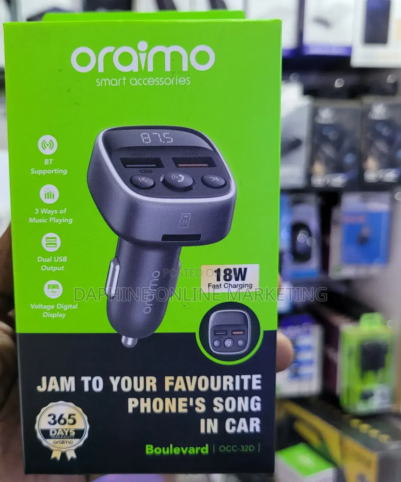 Oraimo FM Wireless Car Kit/ Bluetooth FM Car Modulator