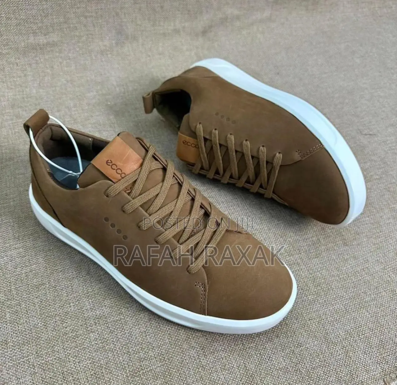 Original Brown Ecco Smart Casual Lace Up Leather Shoes