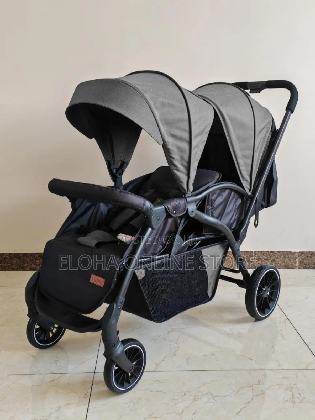 Easy Foldable Twin Stroller, Pram With Adjustable Leg Rest