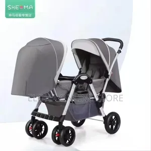 Double Stroller With Adjustable Canopy With Seat /Recliner
