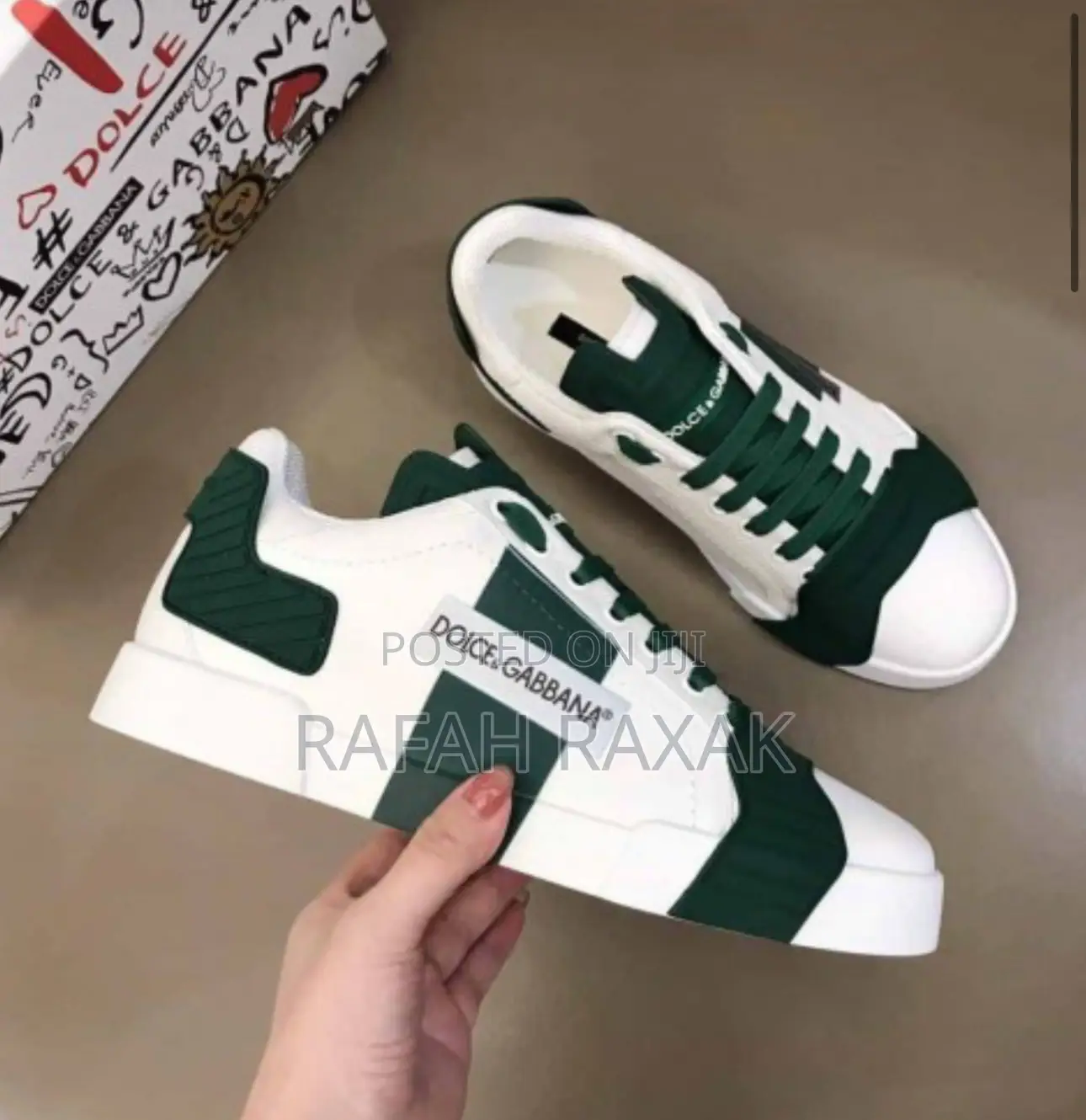 Original White/Green Dolce Gabbana Luxury Leather