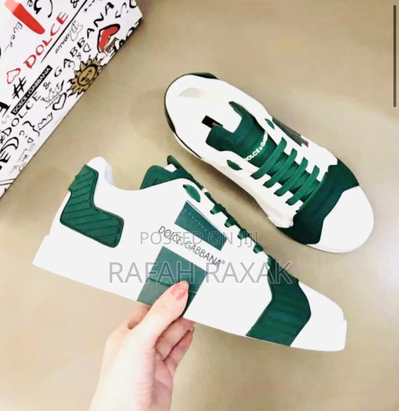 Original White/Green Dolce Gabbana Luxury Leather
