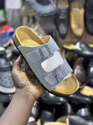 Light Blue Leather Birkenstock Arizona 2 Strips Sandals
