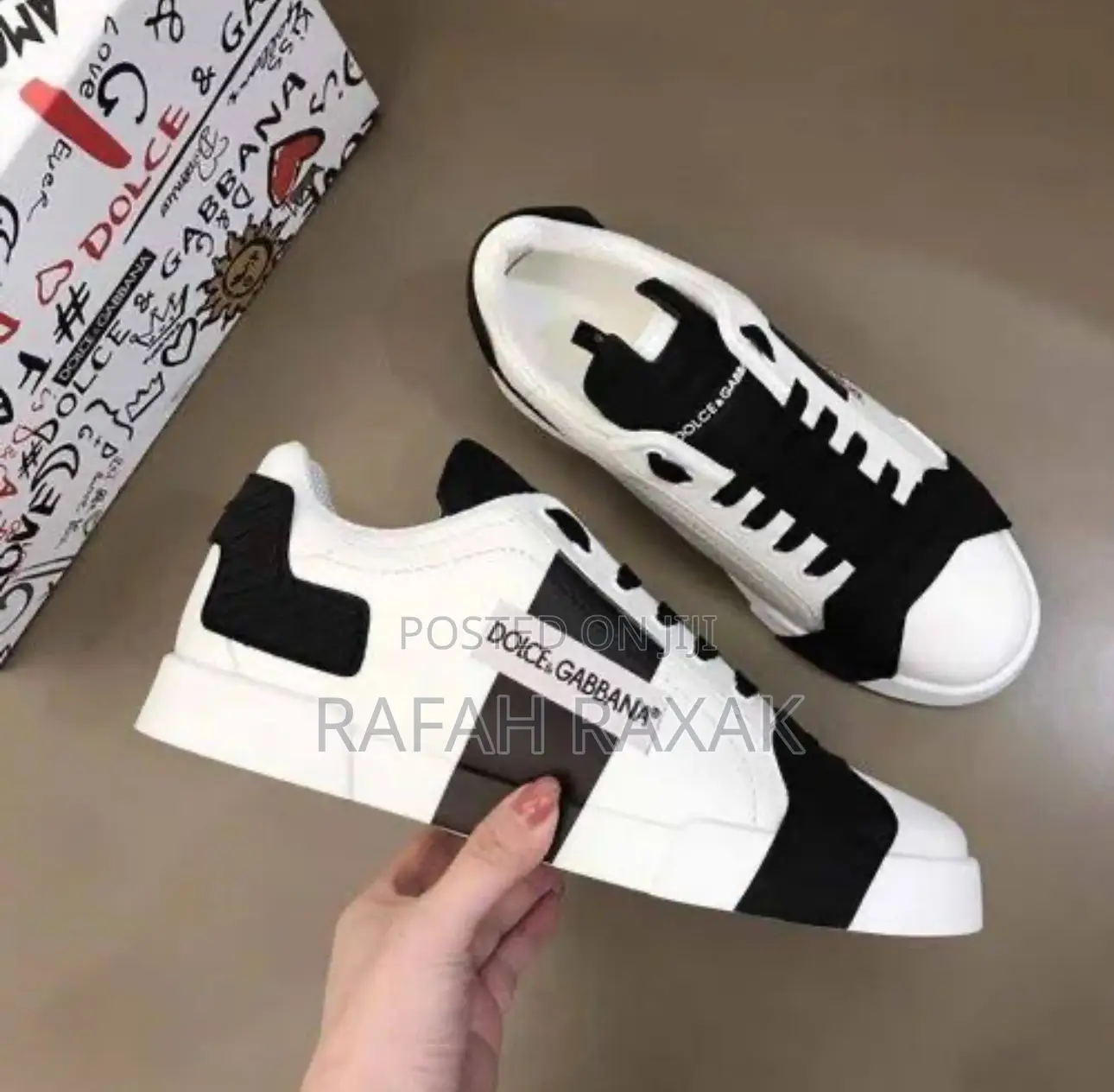 Original Dolce Gabbana (D G) Calfskin Nappa Leather Sneakers