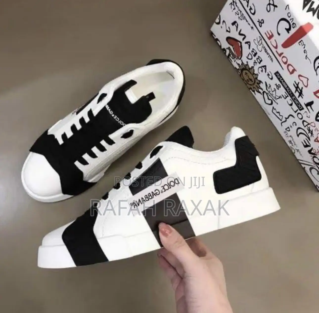 Original Dolce Gabbana (D G) Calfskin Nappa Leather Sneakers