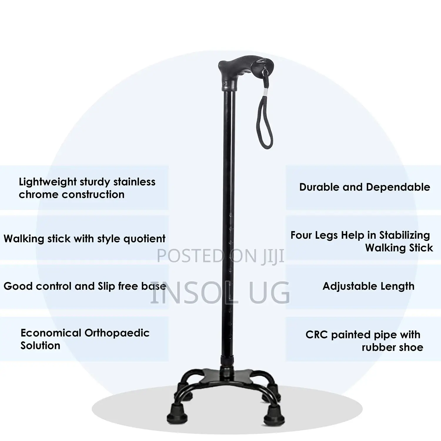 Quadripod 4 Stand Walking Stick for Elderly