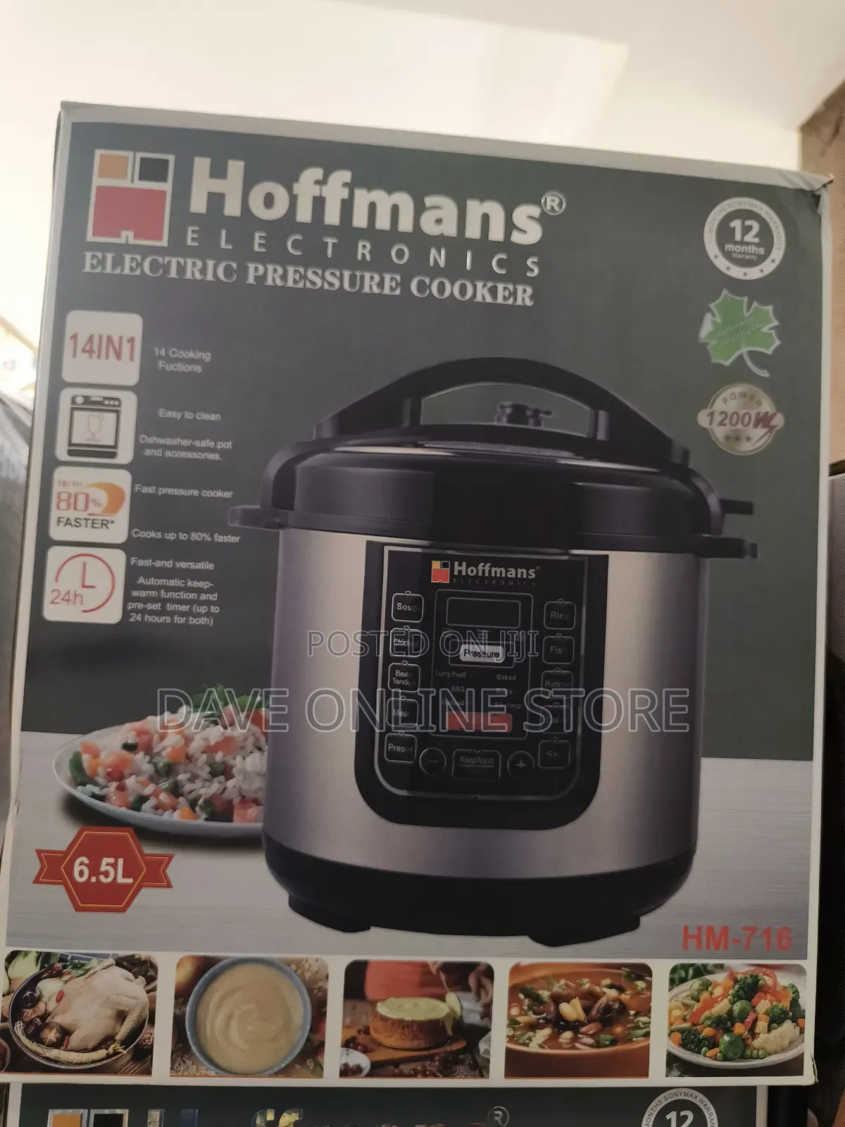 6.5l Electric Pressure Cooker/Hm-716 Digital Pressure Cooker