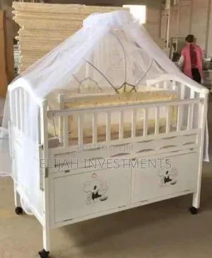 Premium Adjustable Baby Eco Wooden Crib With Drawers