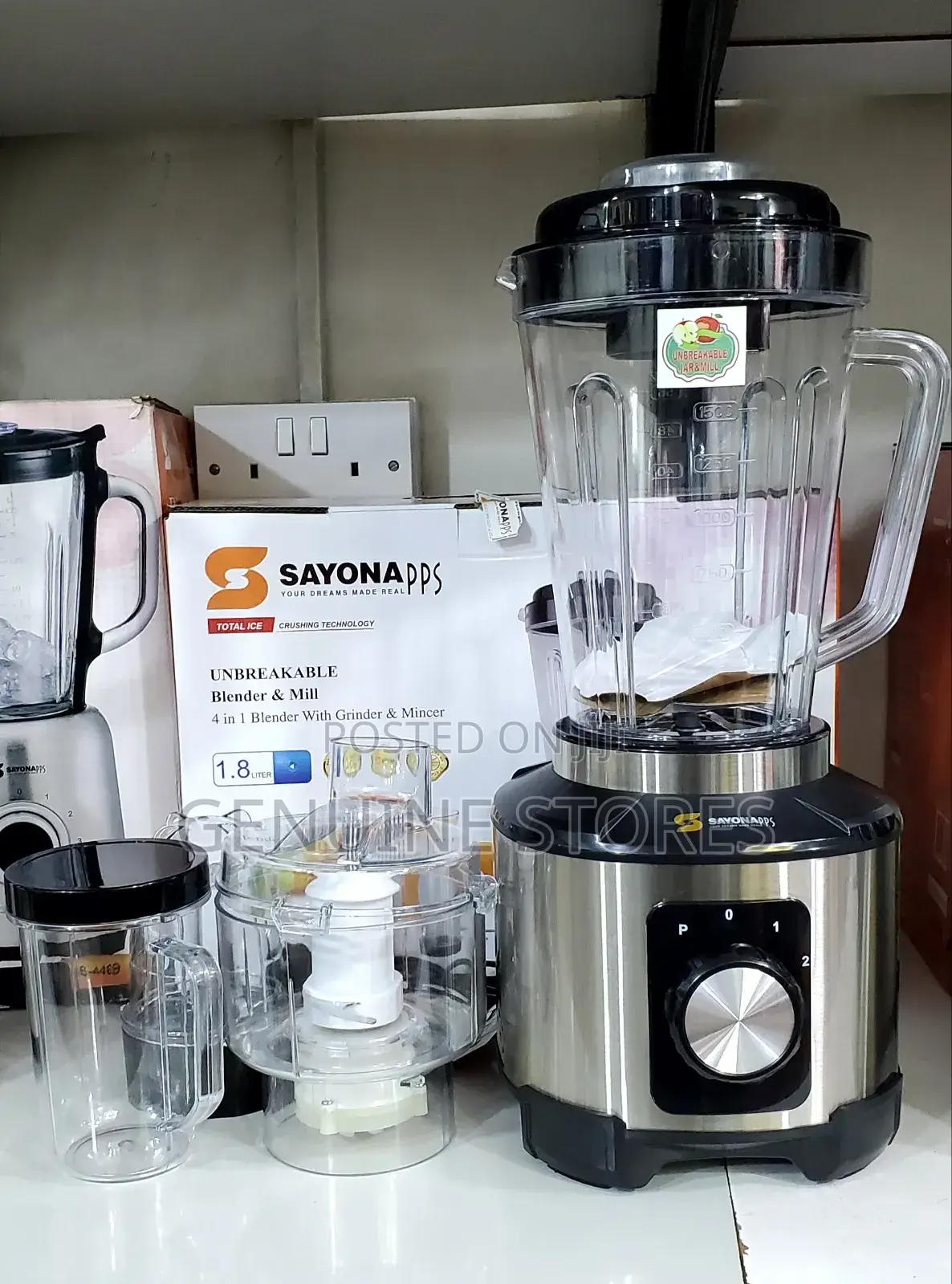 Sayona Blender 4 In1/ Grinder and Mincer/ 1.8 Litres