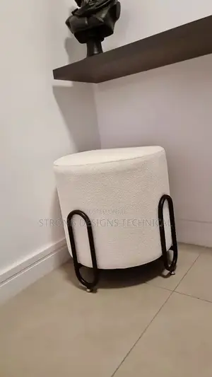 Photo - Round Decorative Pouf/ Stool/Chair for Living Room/Reception