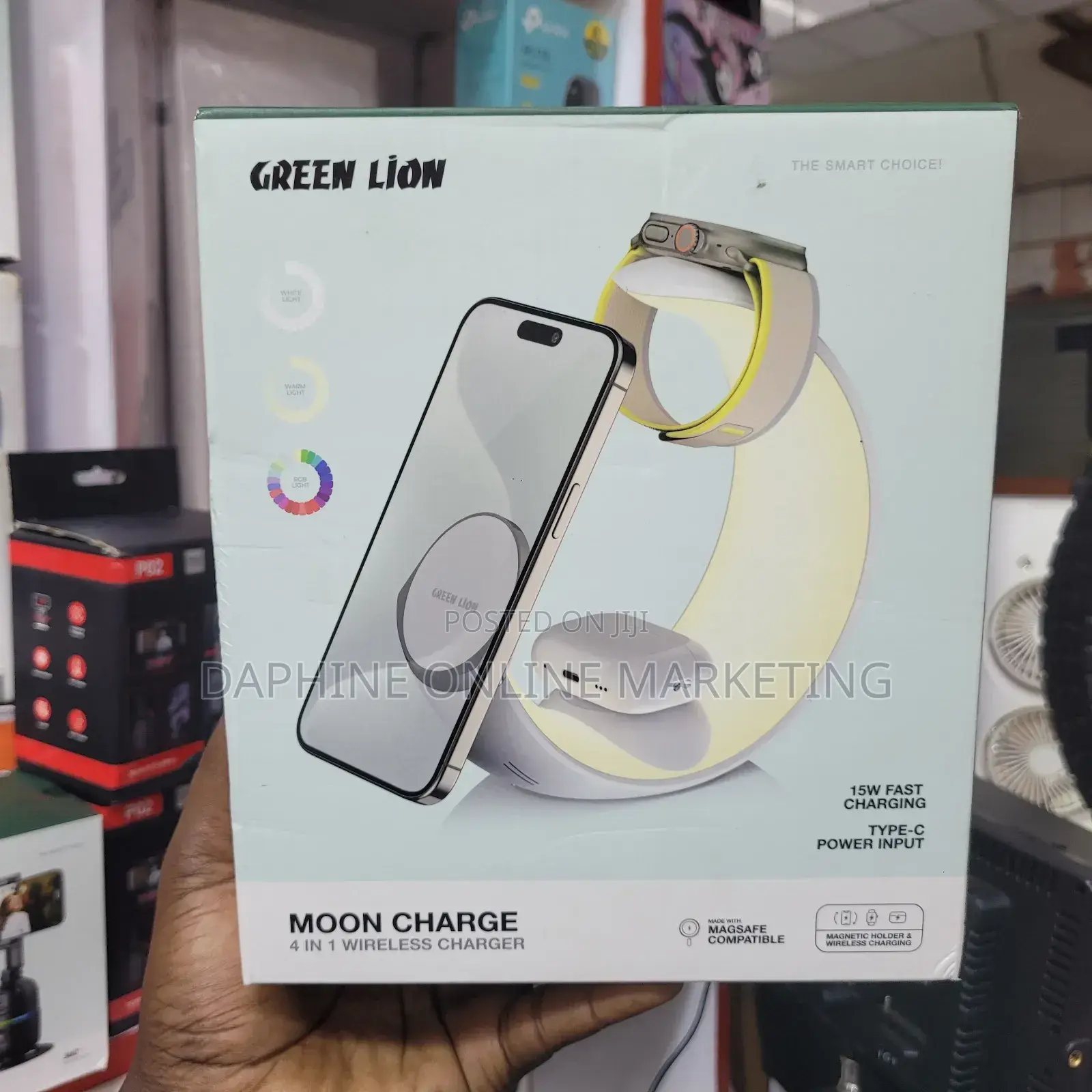 4 in 1 Wireless Charger/ LED Moon, Light Wireless Charger