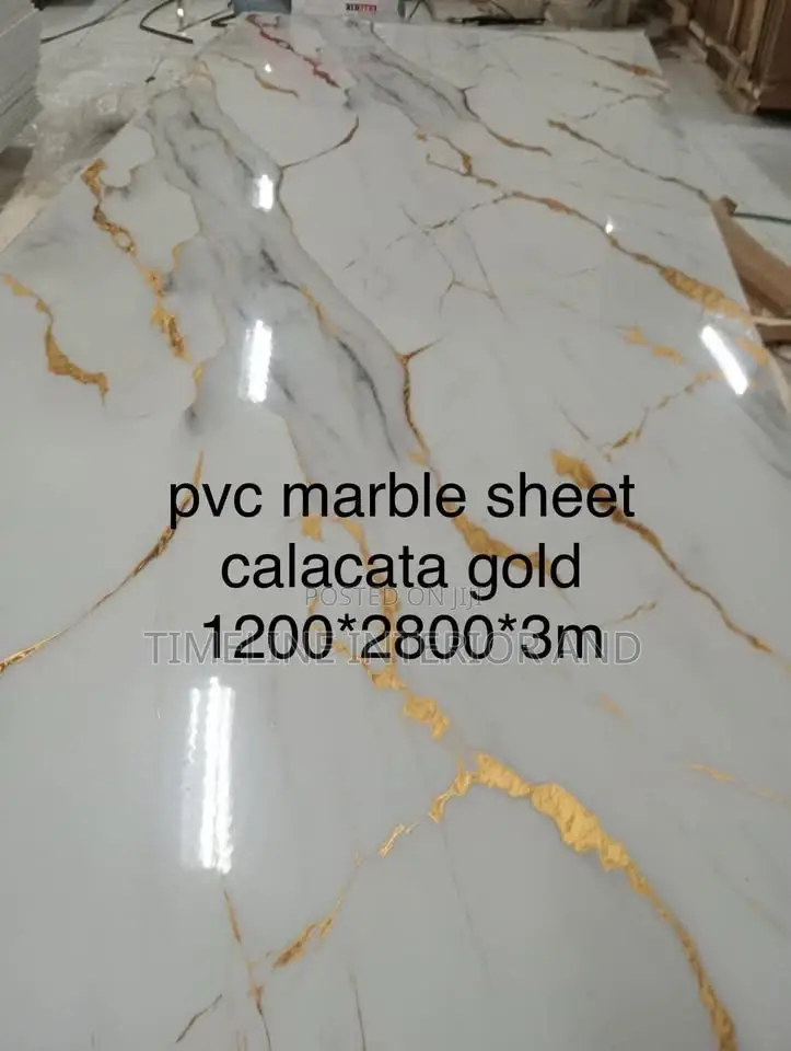 PVC Marble Sheets White Goldish
