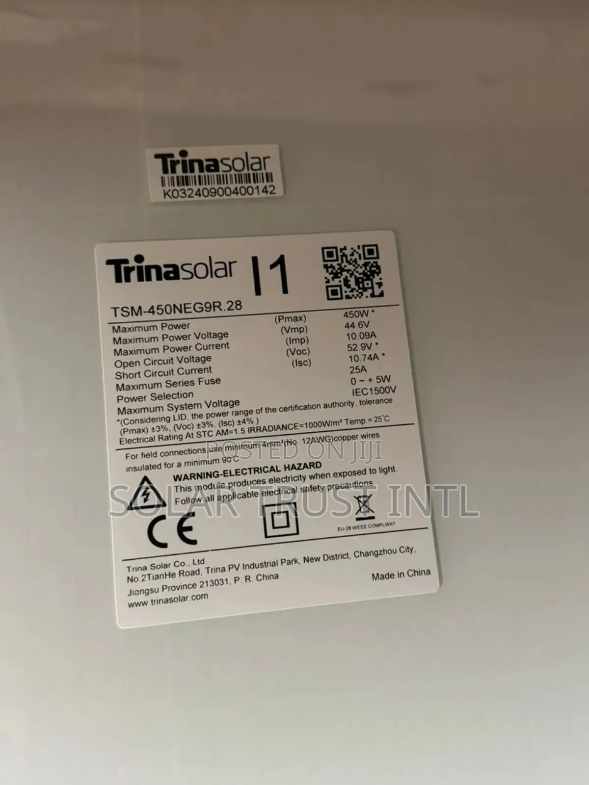 450w Trina Solar Panels