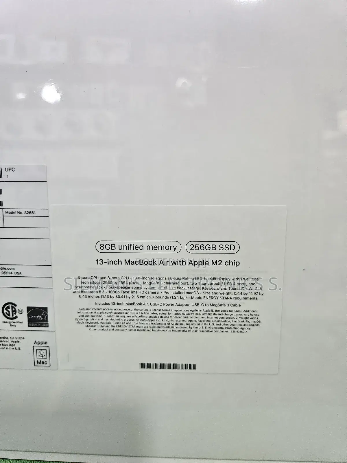 New Laptop Apple MacBook Air 8GB Apple M2 SSD 256GB