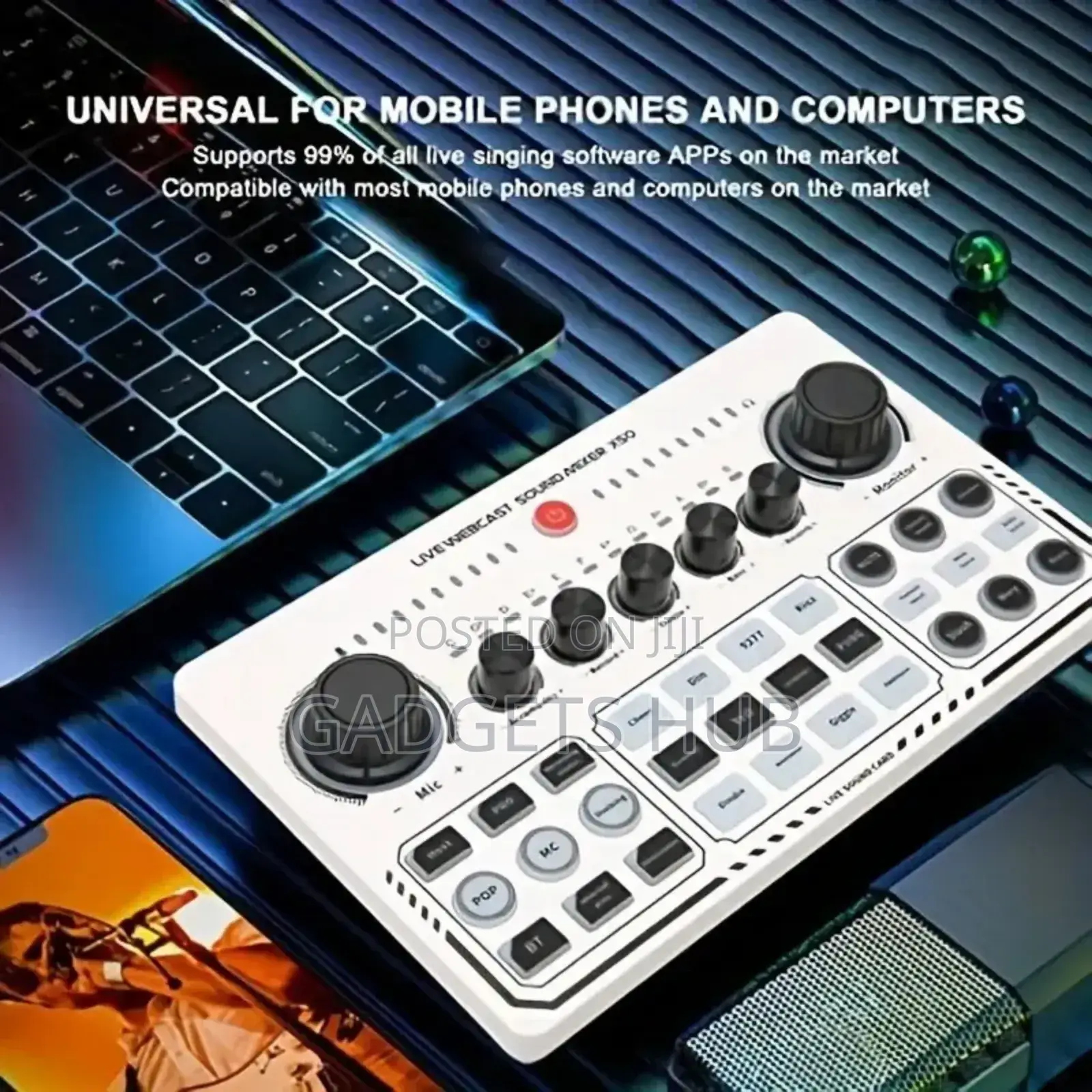 X50 Sound Card,15 Kinds of Mixer Sound Effects
1 Click Mute
