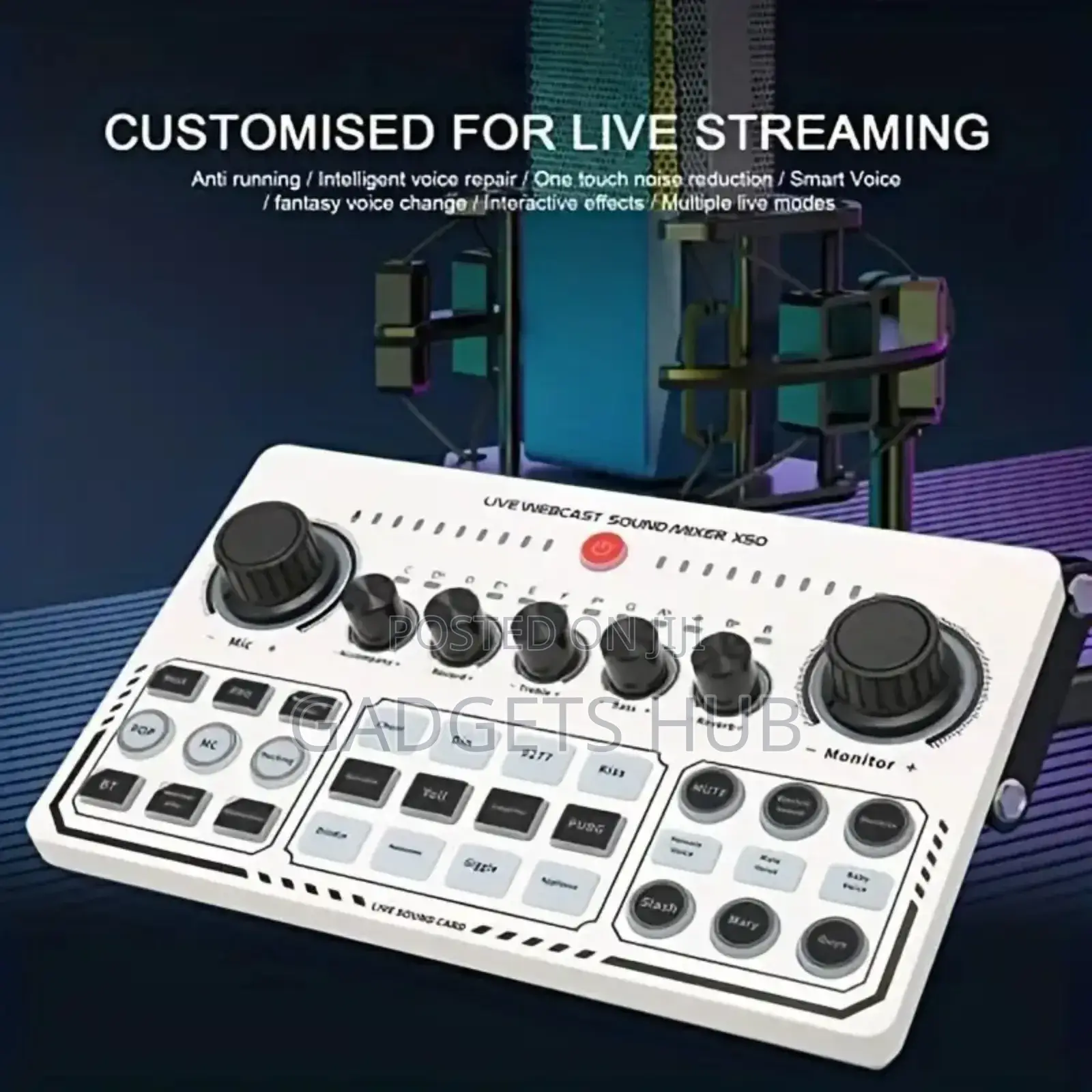 X50 Sound Card,15 Kinds of Mixer Sound Effects
1 Click Mute