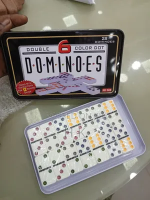 Double 6 Color Dot Dominoes Set.