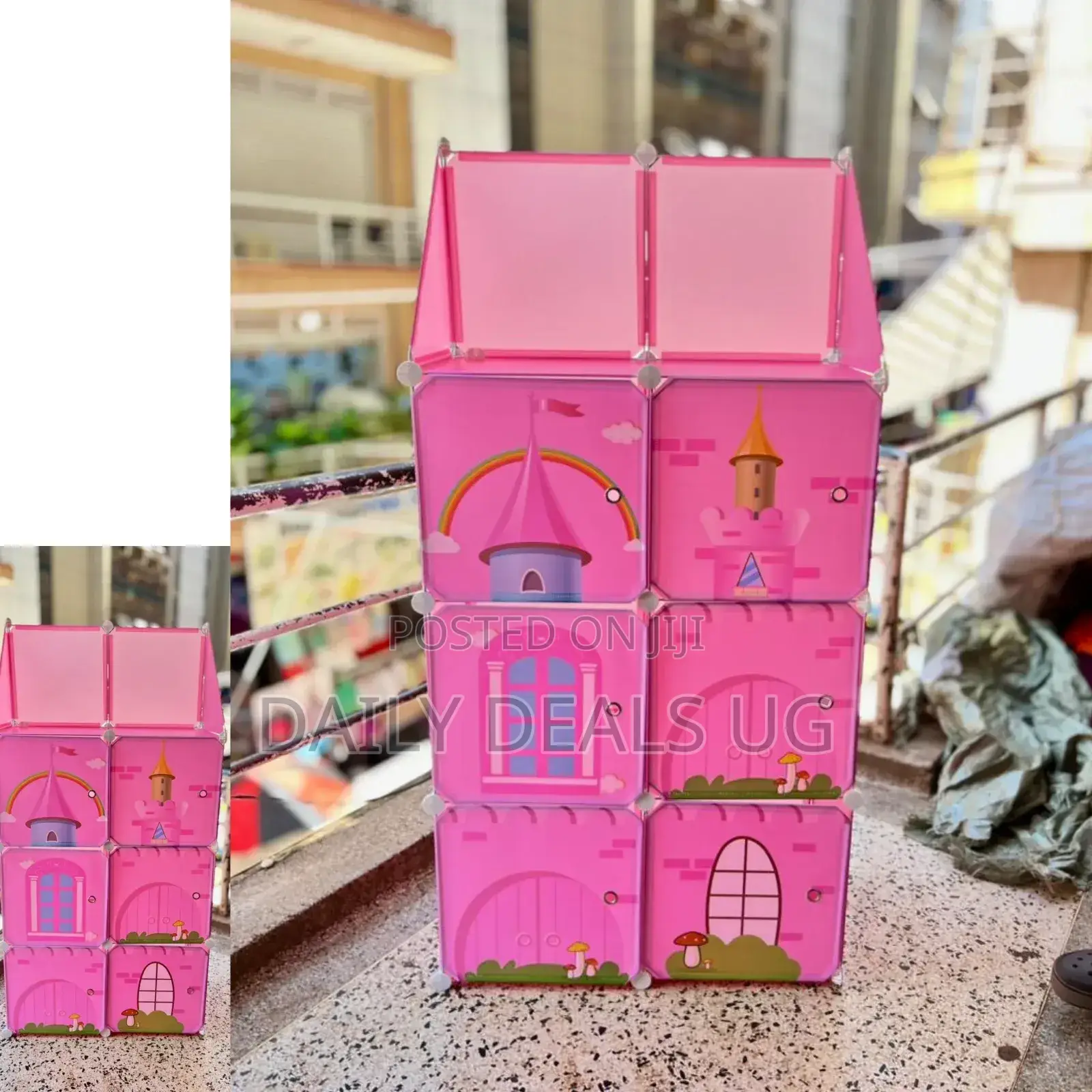 Pink Kids Plastic Wardrobe