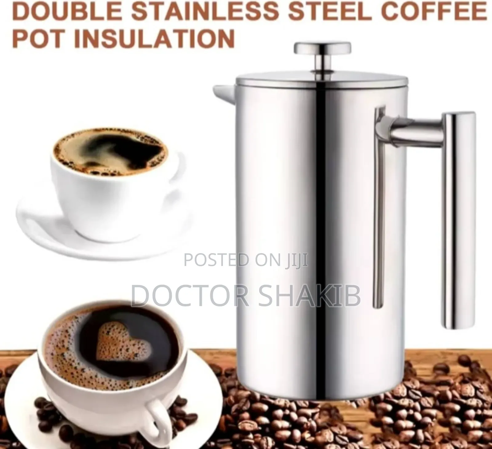 Brand New Double Stainless Steel Coffee Insulation Pot